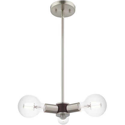 Three Light Dimmable Chandelier With Shades