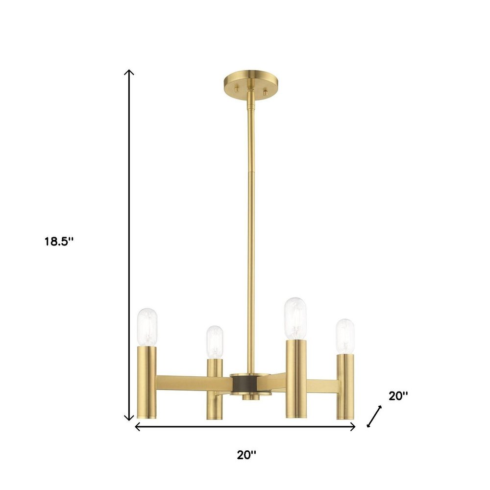 Four Light Dimmable Chandelier With Shades