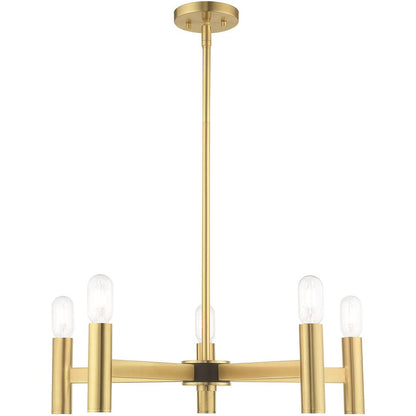 Five Light Dimmable Chandelier With Shades
