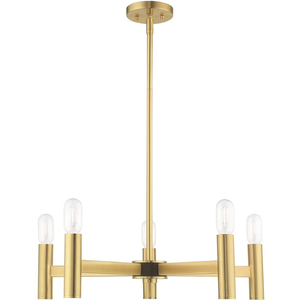 Five Light Dimmable Chandelier With Shades