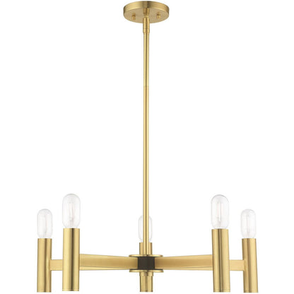 Five Light Dimmable Chandelier With Shades