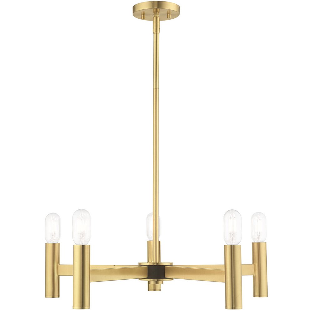 Five Light Dimmable Chandelier With Shades