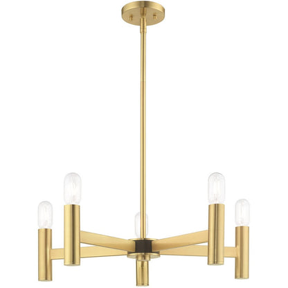 Five Light Dimmable Chandelier With Shades