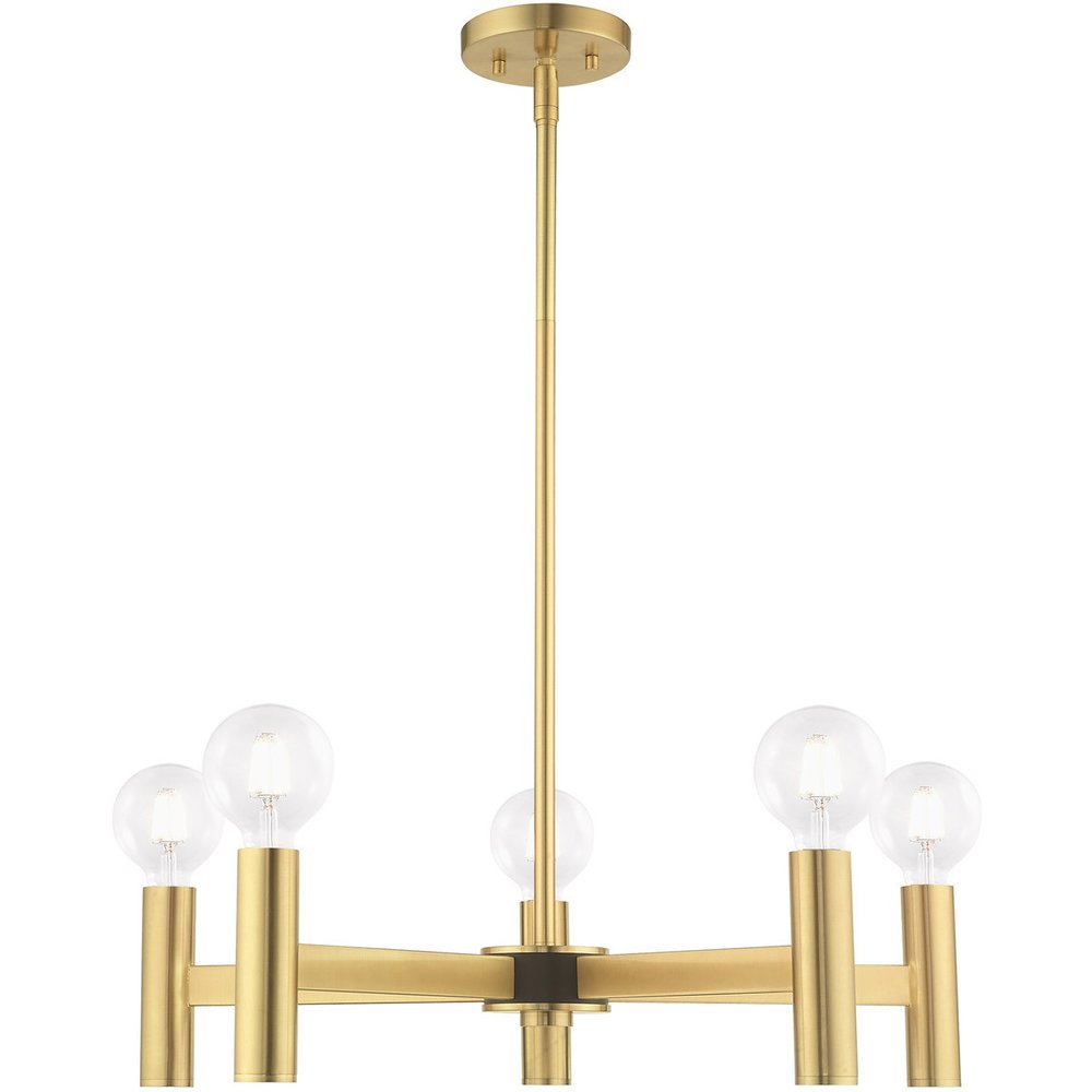 Five Light Dimmable Chandelier With Shades