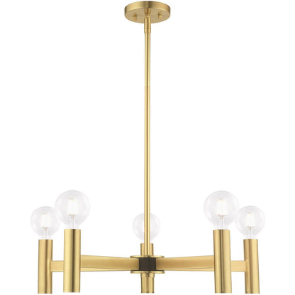 Five Light Dimmable Chandelier With Shades