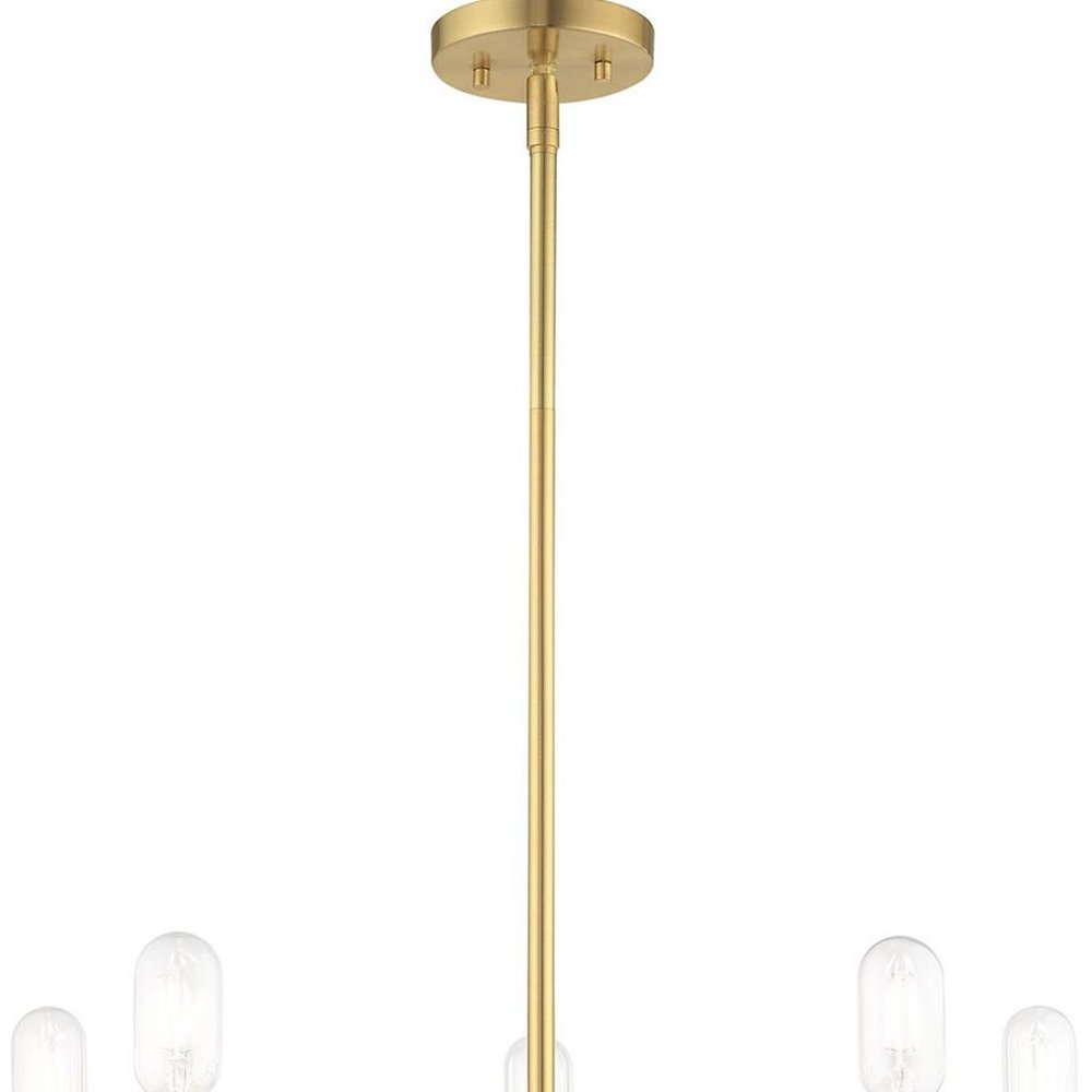 Five Light Dimmable Chandelier With Shades