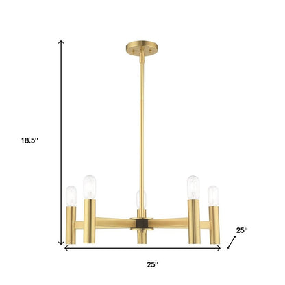 Five Light Dimmable Chandelier With Shades