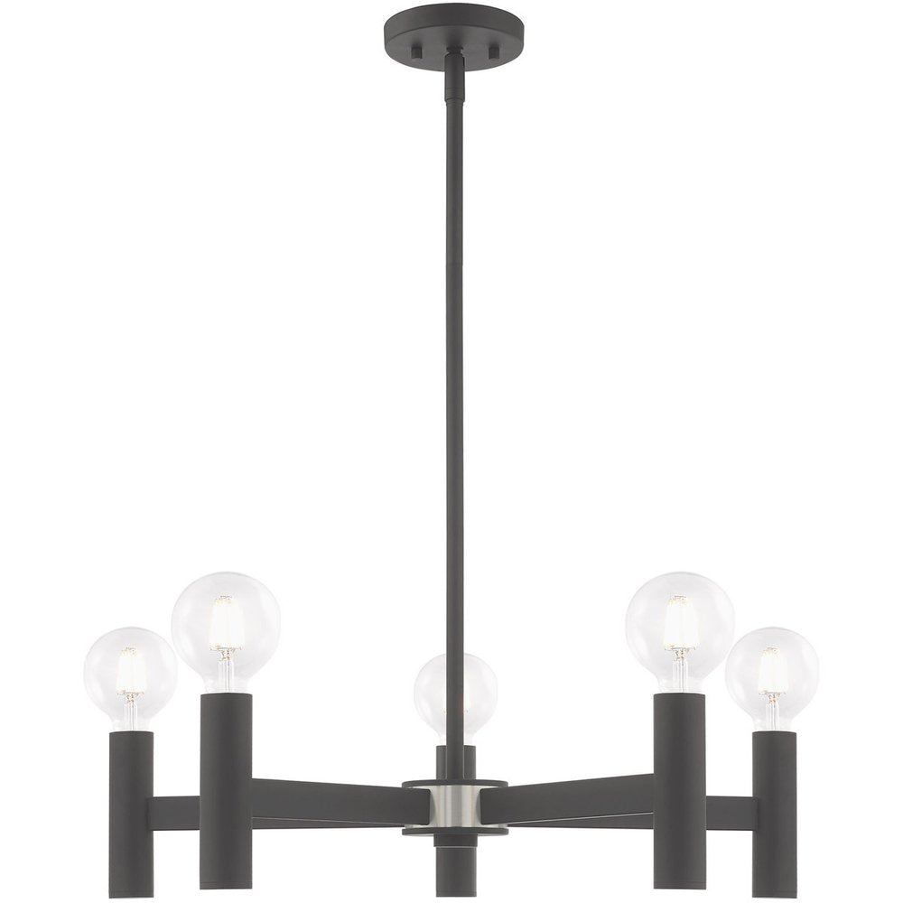 Five Light Dimmable Chandelier With Shades