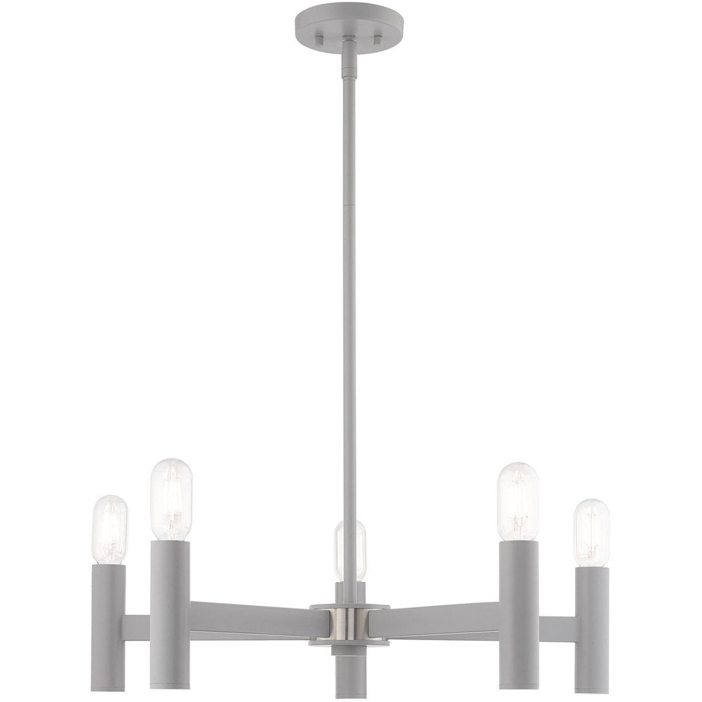 Five Light Dimmable Chandelier With Shades