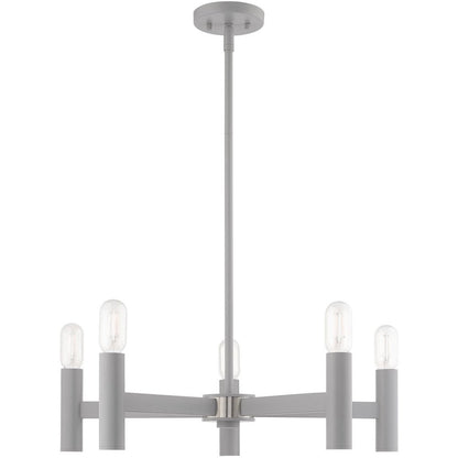 Five Light Dimmable Chandelier With Shades
