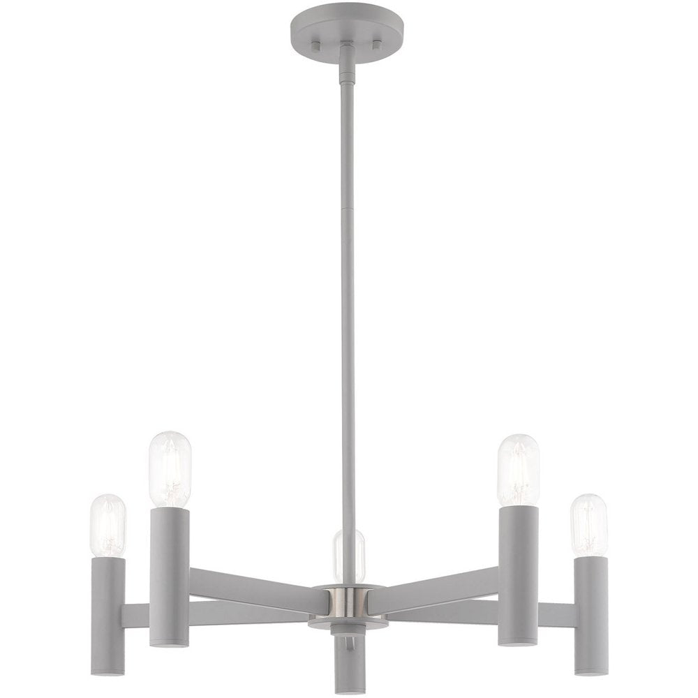 Five Light Dimmable Chandelier With Shades