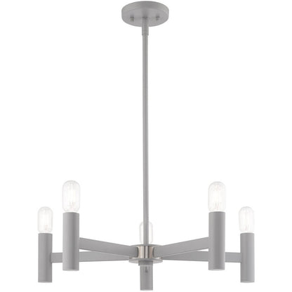 Five Light Dimmable Chandelier With Shades