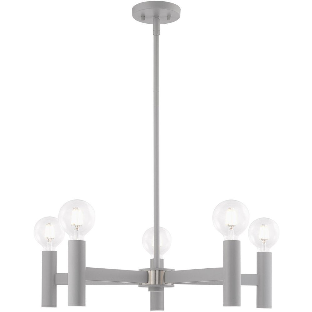 Five Light Dimmable Chandelier With Shades