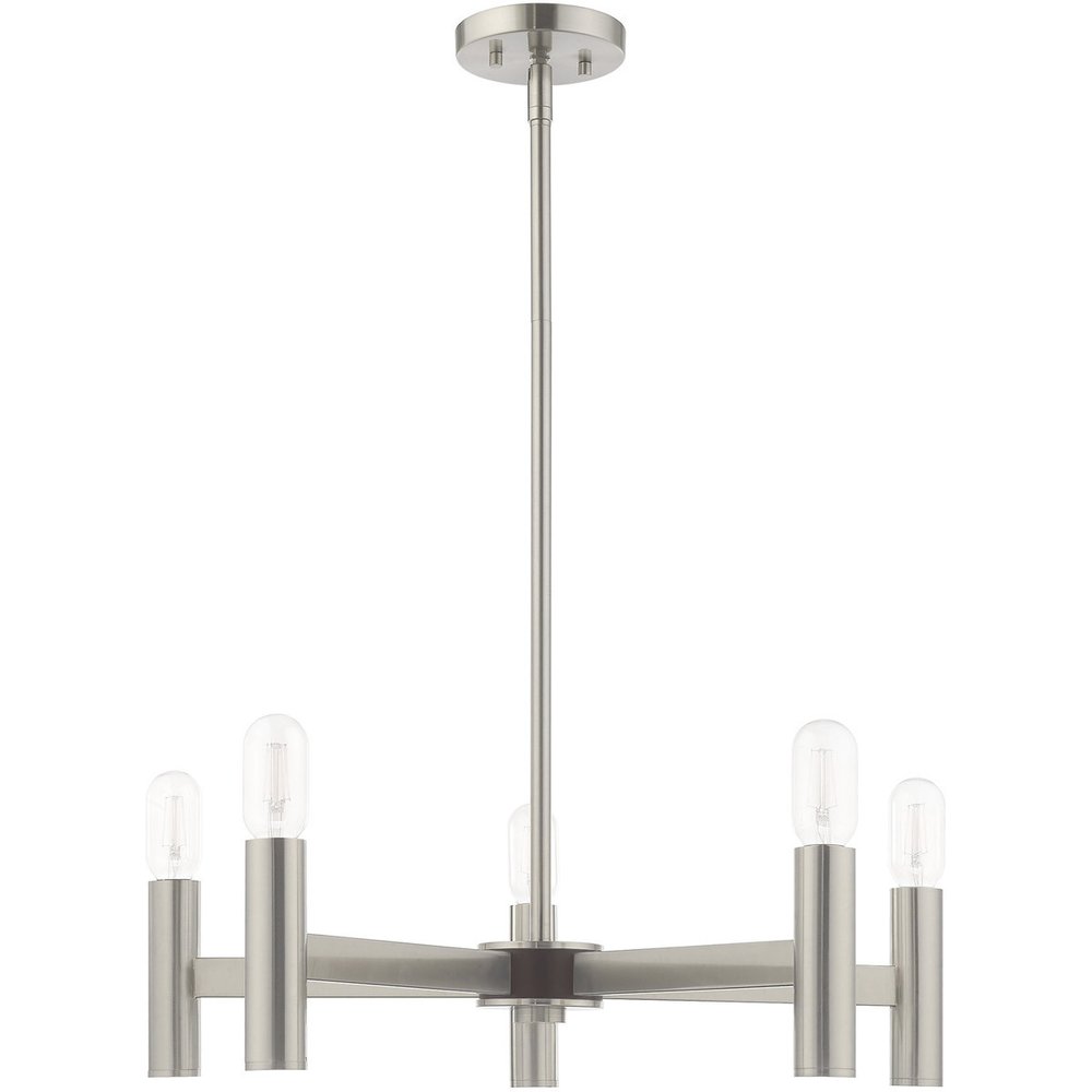 Five Light Dimmable Chandelier With Shades