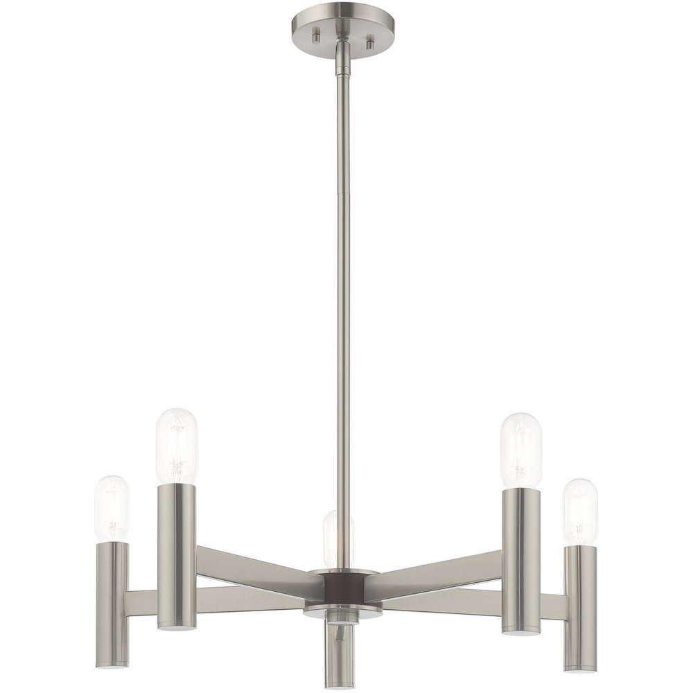 Five Light Dimmable Chandelier With Shades