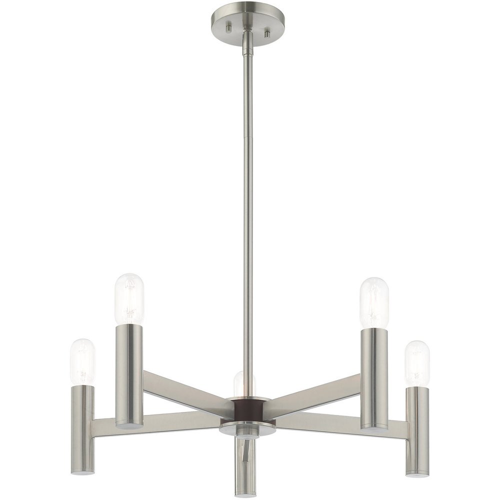 Five Light Dimmable Chandelier With Shades