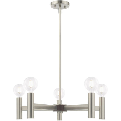 Five Light Dimmable Chandelier With Shades
