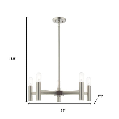 Five Light Dimmable Chandelier With Shades
