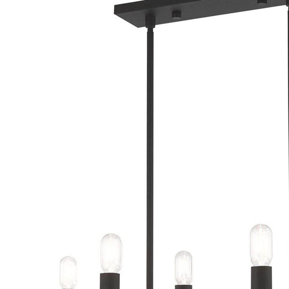 Black Eight Light Dimmable Chandelier With Shades