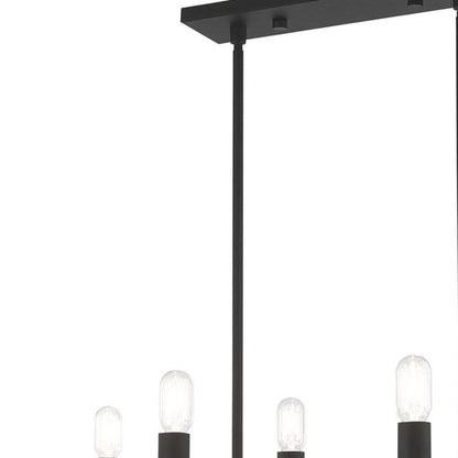 Black Eight Light Dimmable Chandelier With Shades