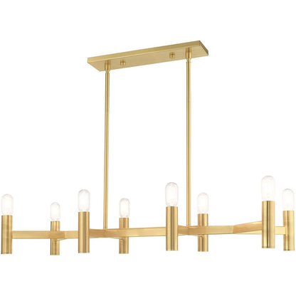 Eight Light Dimmable Chandelier With Shades