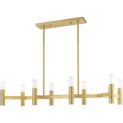 Eight Light Dimmable Chandelier With Shades