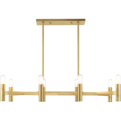 Eight Light Dimmable Chandelier With Shades