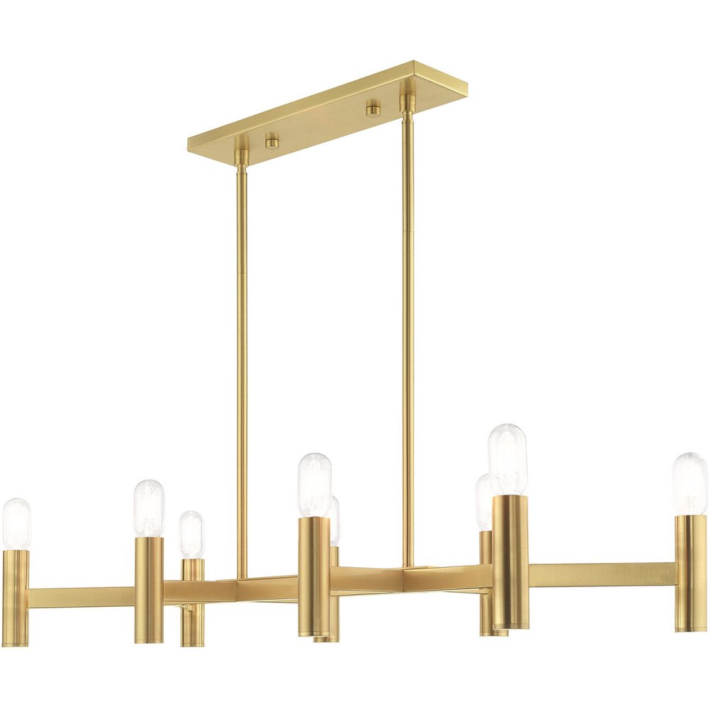 Eight Light Dimmable Chandelier With Shades