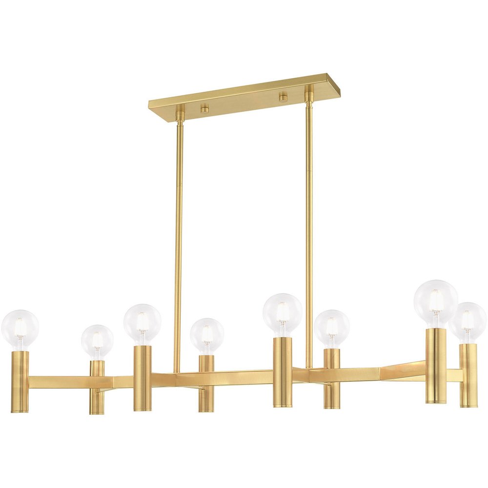 Eight Light Dimmable Chandelier With Shades
