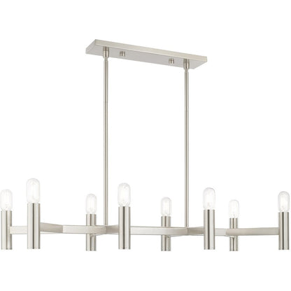 Eight Light Dimmable Chandelier With Shades