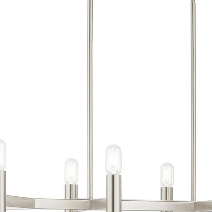 Eight Light Dimmable Chandelier With Shades