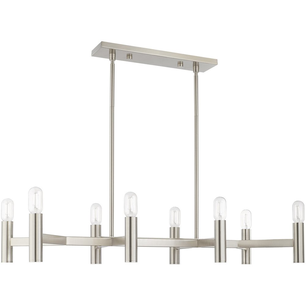 Eight Light Dimmable Chandelier With Shades