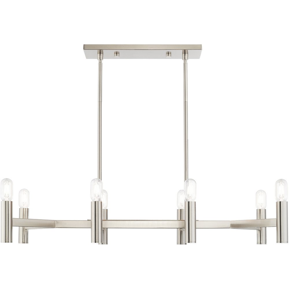 Eight Light Dimmable Chandelier With Shades