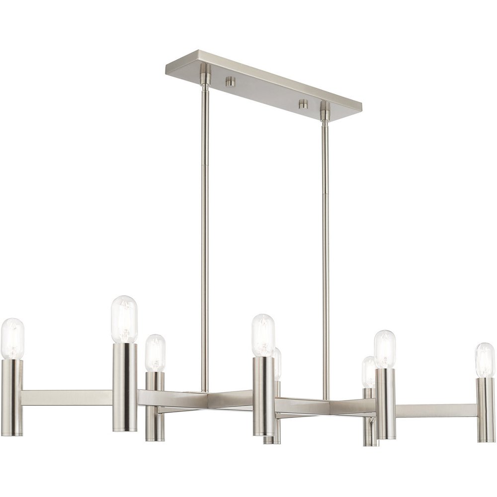 Eight Light Dimmable Chandelier With Shades