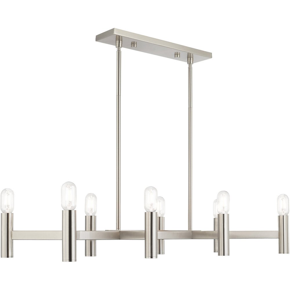 Eight Light Dimmable Chandelier With Shades