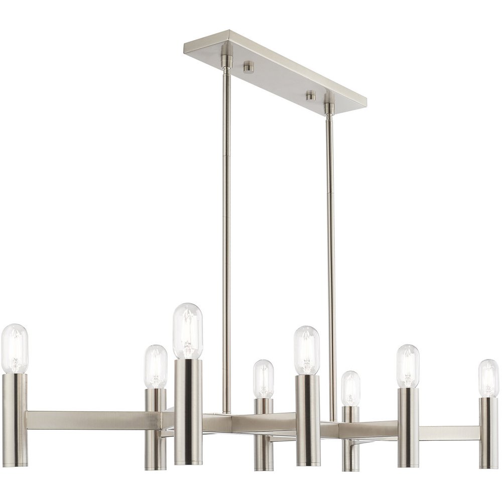 Eight Light Dimmable Chandelier With Shades