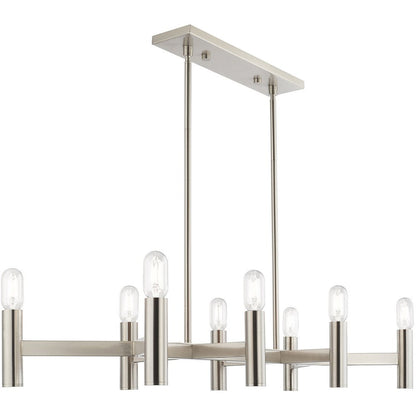 Eight Light Dimmable Chandelier With Shades