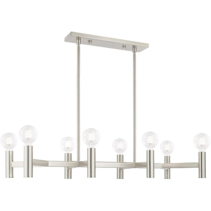Eight Light Dimmable Chandelier With Shades