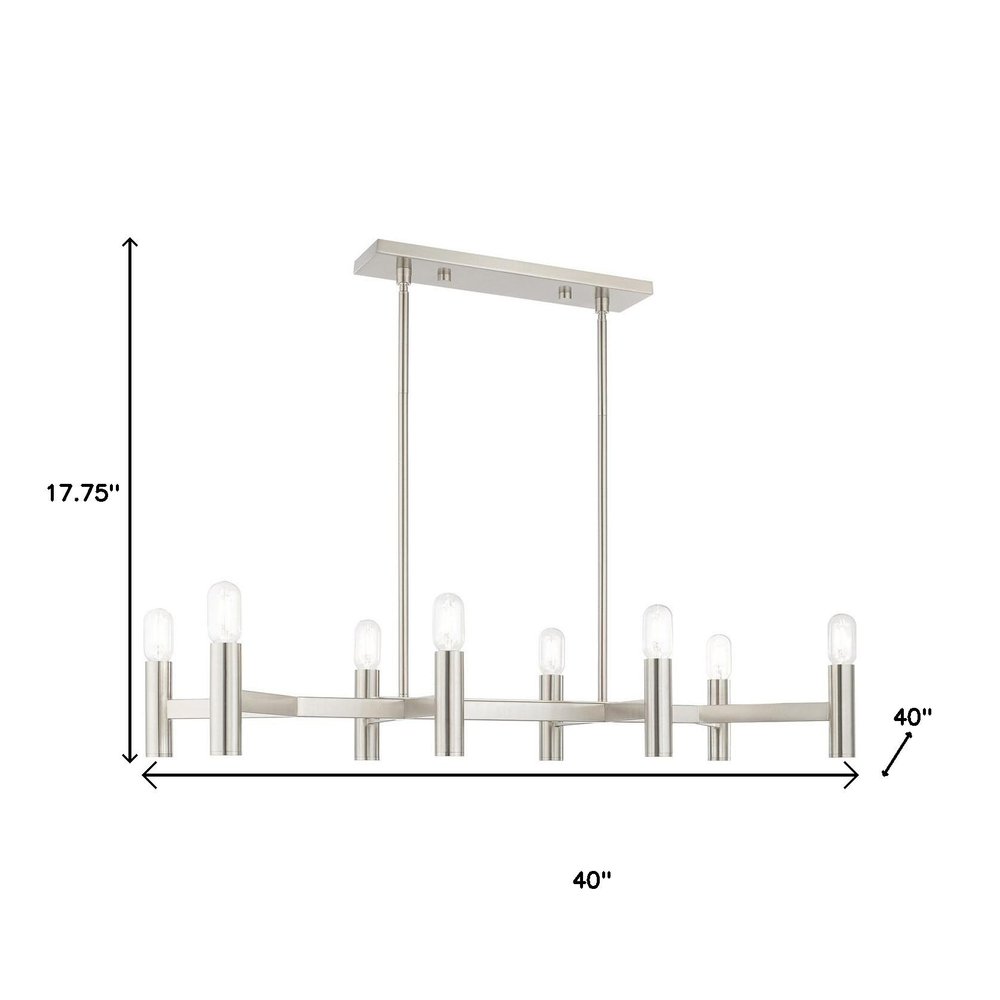 Eight Light Dimmable Chandelier With Shades
