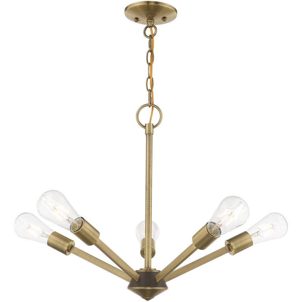 Five Light Dimmable Chandelier With Shades