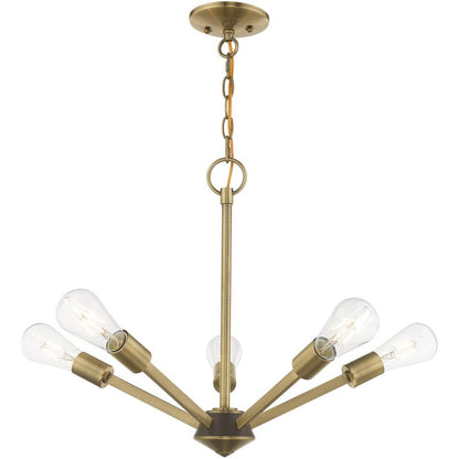 Five Light Dimmable Chandelier With Shades