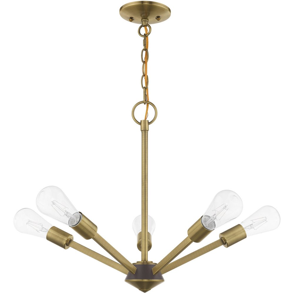 Five Light Dimmable Chandelier With Shades
