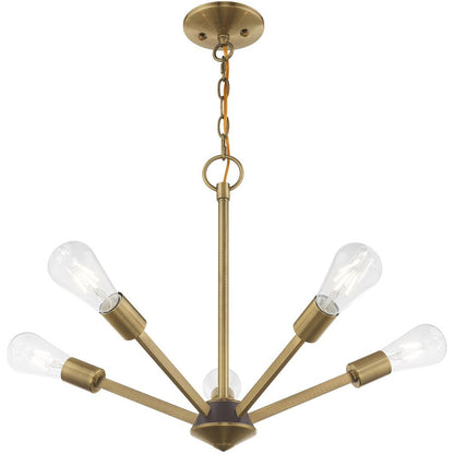 Five Light Dimmable Chandelier With Shades