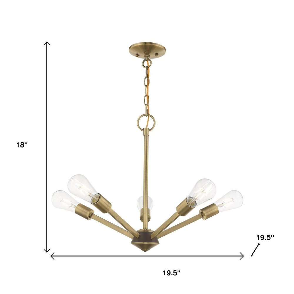 Five Light Dimmable Chandelier With Shades
