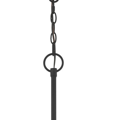Black Five Light Dimmable Chandelier With Shades
