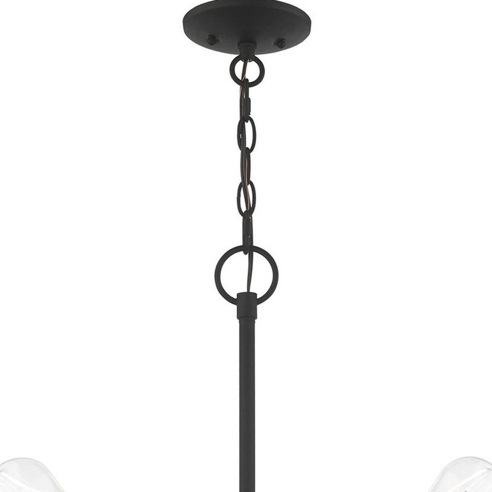 Black Five Light Dimmable Chandelier With Shades