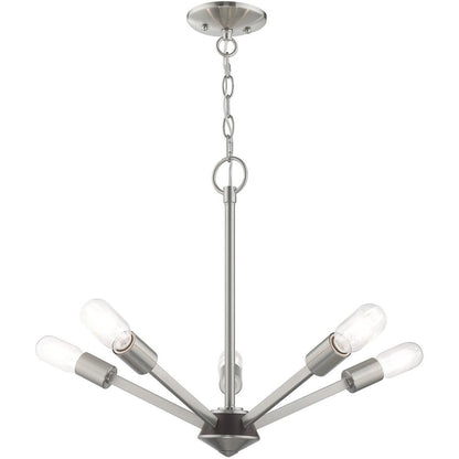 Five Light Dimmable Chandelier With Shades