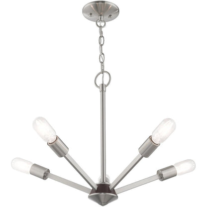 Five Light Dimmable Chandelier With Shades