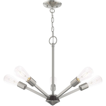 Five Light Dimmable Chandelier With Shades