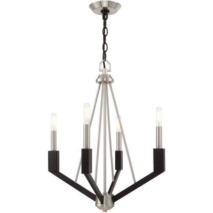 Four Light Dimmable Chandelier With Shades